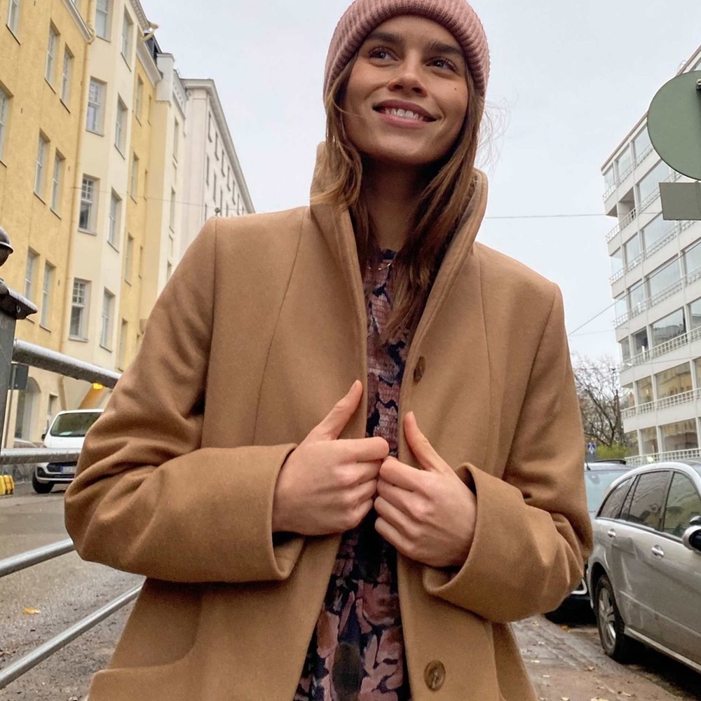 Aritzia Wilfred Tan Cocoon Trench Coat